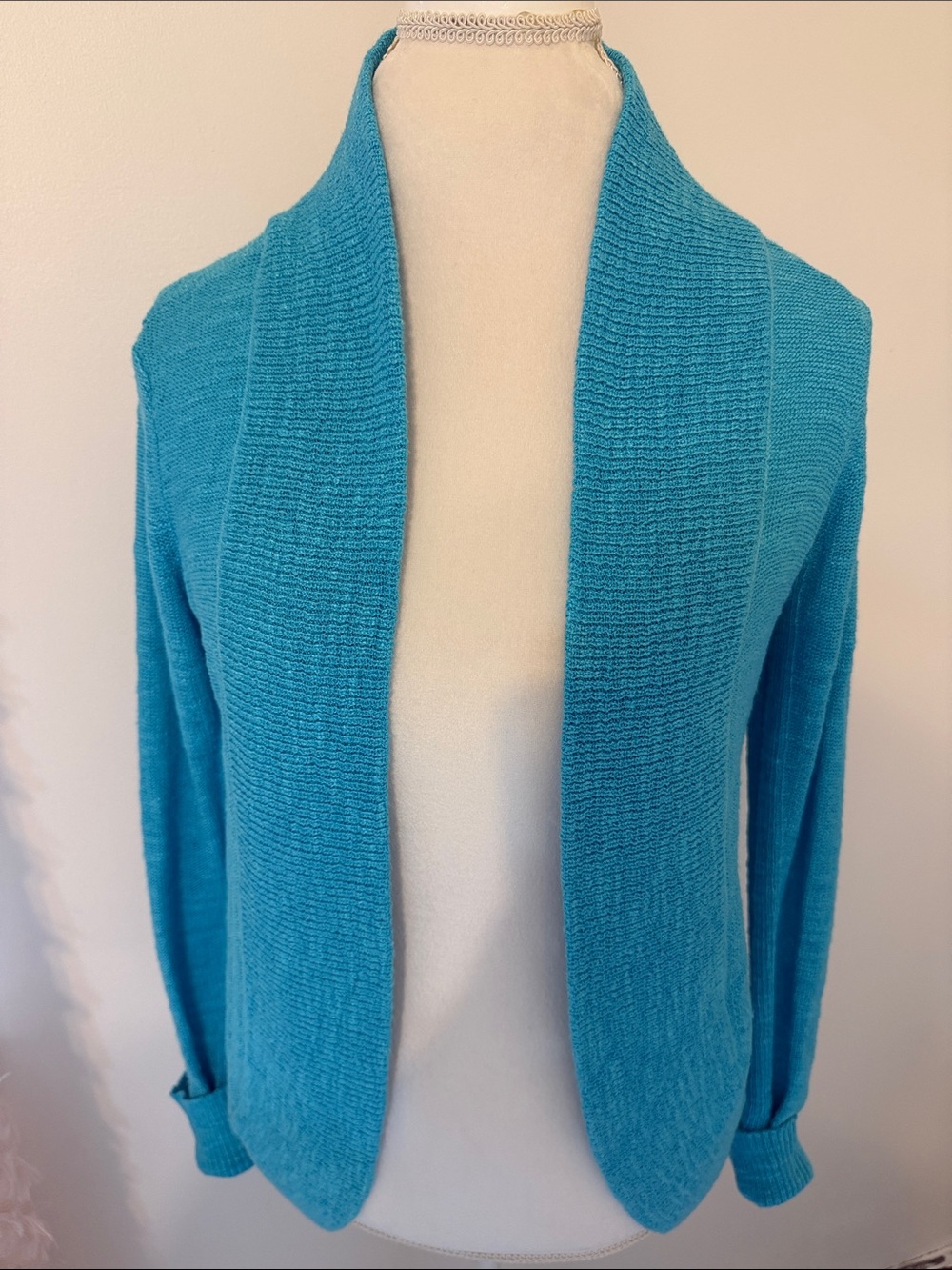 Lily Pulitzer Women’s Open Front Turquoise Sweater Cardigan Sz Sm